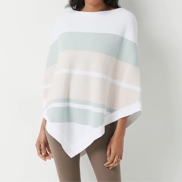 Barefoot Dreams CozyChic Ultra Lite Ocean Breeze Poncho - Picture 1 of 7
